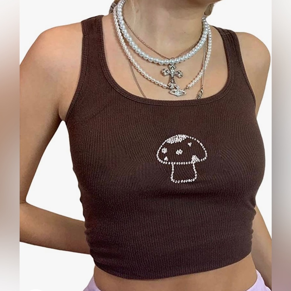 Mushroom sparkle tank top